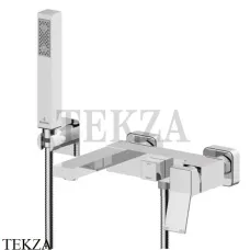 Bossini AKI Смеситель для ванны с изливом и гарнитуром, Z00725.030, хром глянец
