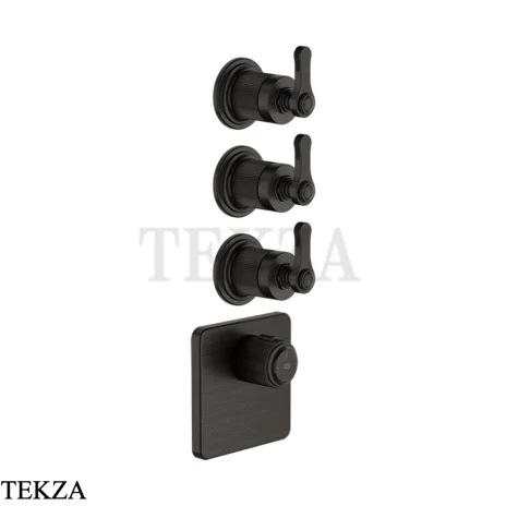 Gessi VENTI20 Термостат для душа, 3 потока, внешняя часть 65206-187, Aged Bronze