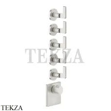 Gessi INCISO WELLNESS Термостат 5 выходов, внешняя часть 58220#149, Finox Brushed Nickel