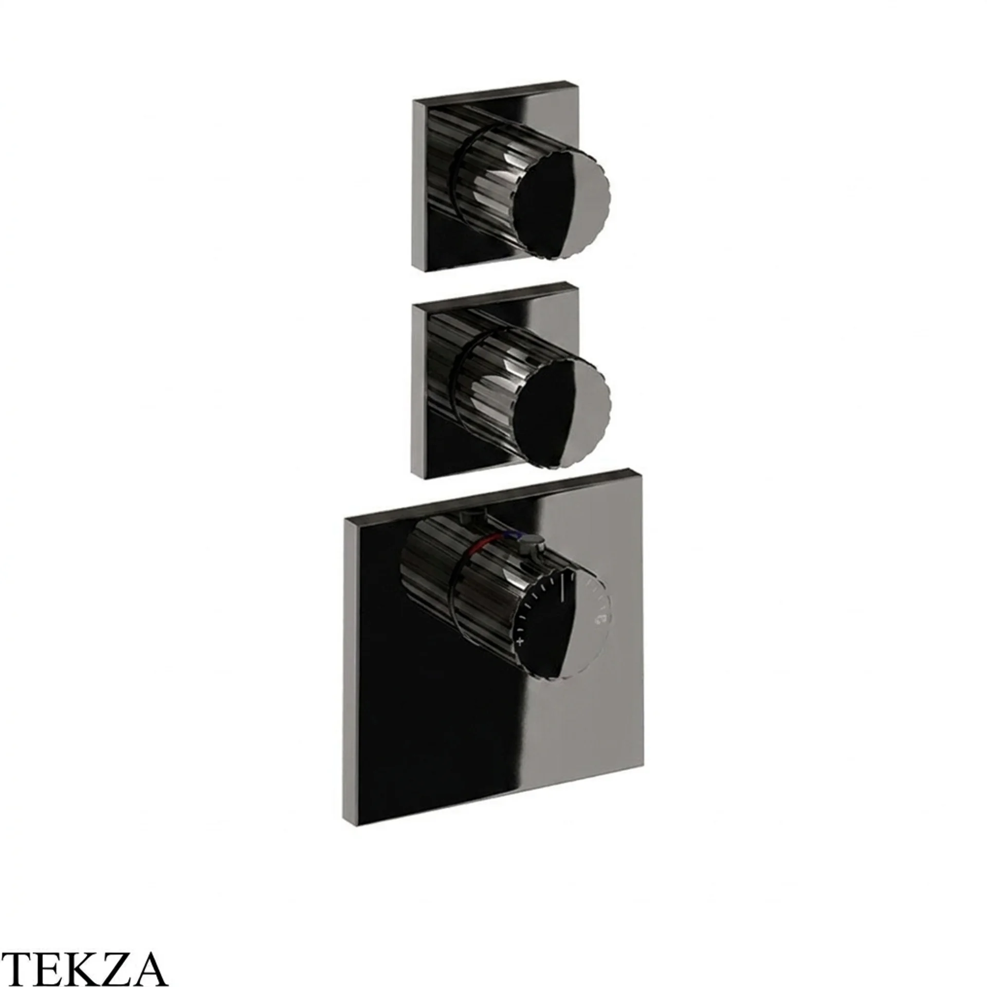 Gessi Incastri Термостат для душа 2 потока, внешняя часть 75304-706, black хром глянец