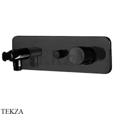 Bossini Teo Смеситель для душа 2 потока с держателем, комплект Z005360.073, черный матовый