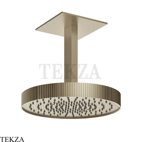 Gessi Incastri Верхняя лейка D30 с потолочным кронштейном 75172-149, нерж. сталь Brush / никель Brushed