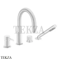 Boheme Uno Смеситель врезной на борт ванны с душевым гарнитуром Uno 460-MW Matt White