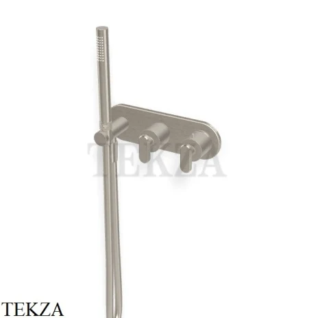 FIMA Carlo Frattini Park Line Термостат для душа, с гарнитуром, внешняя часть F1319WX3SN, Brushed nickel