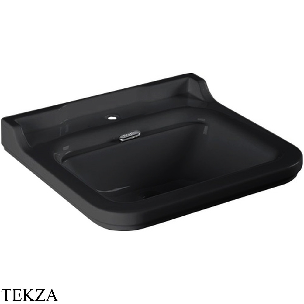 Kerasan Waldorf Раковина 60х55 см, 1 отв., керамическая, цвет: черный/хром, 4140K4 nero/cr *1
