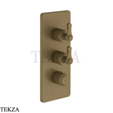 Gessi VENTI20 Термостат для душа, 2 потока, внешняя часть 65200-713, Antique Brass