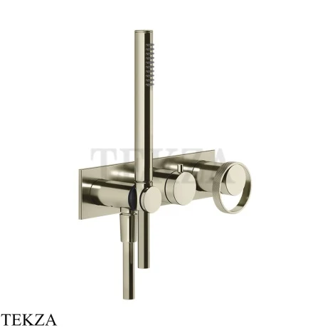Gessi ANELLO Смеситель для душа 2 потока, с гарнитуром, внешняя часть 63343-720, Nickel PVD