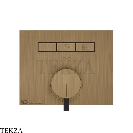 Gessi HI-FI Однорычажный смеситель, на 3 поток, внешняя часть 63081-791, Deep Bronze Brushed PVD