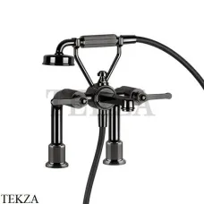 Gessi VENTI20 Смеситель для ванны на борт с гарнитуром 65115-706, Black Metal