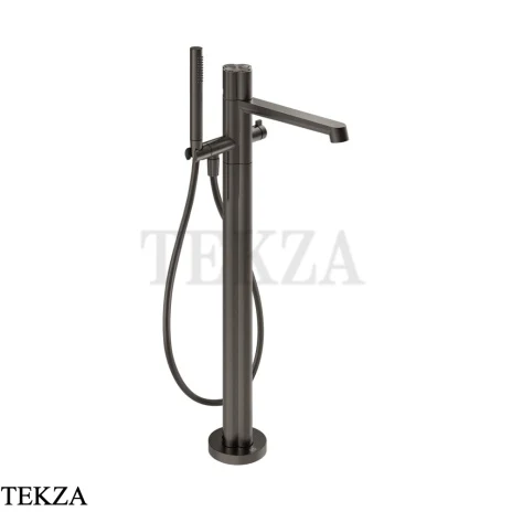 Gessi Ludovica Смеситель для ванны напольный crystals, с гарнитуром 76328-707, black хром Brush