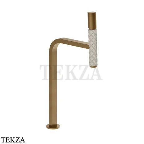 Gessi Pelle Tresse Смеситель для раковины высокий, без гарнитура 78604-448, Crème/ Deep Bronze Br. PVD