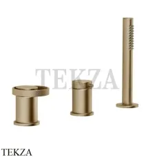 Gessi ANELLO Смеситель на борт ванны без излива, с гарнитуром 63347-726, Warm Bronze Br.