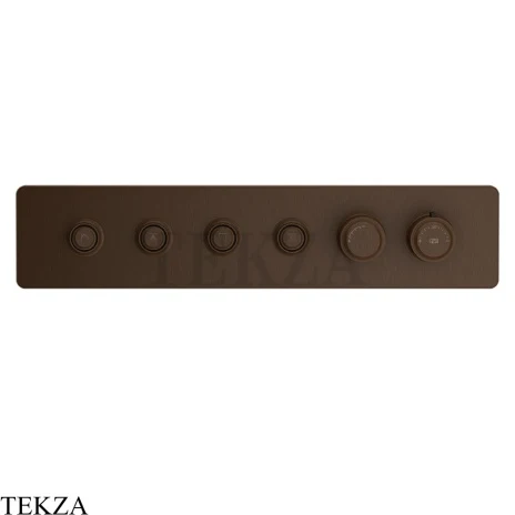 Gessi VENTI20 Термостатический смеситель на 4 потока с кнопками, внешняя часть 65226-845, Dark Bronze