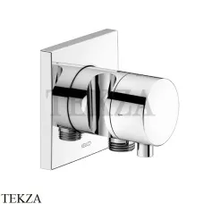 Keuco IXMO Comfort Вентиль переключатель, 3 потока, с выводом шланга и держателем, квадрат, внешняя часть 59548011202, хром