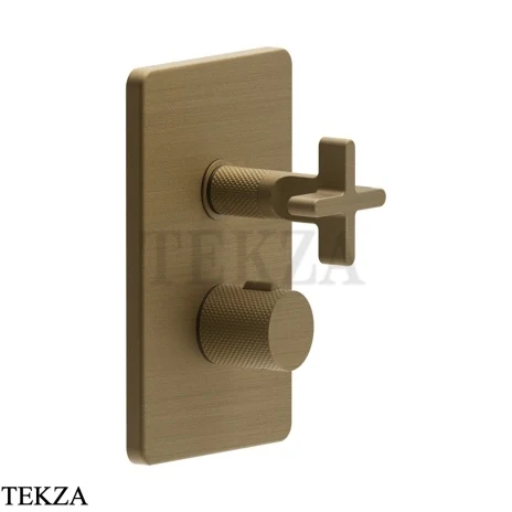 Gessi INCISO SHOWER Термостатический смеситель, 2 потока, внешняя часть 58234-713, Antique Brass