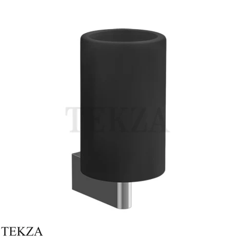 Gessi Origini Стакан настенный с держателем, черный 66408-031, хром глянец