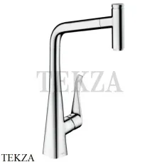Hansgrohe Metris Select Смеситель для кухни с выдвижной лейкой 14884000, хром глянец