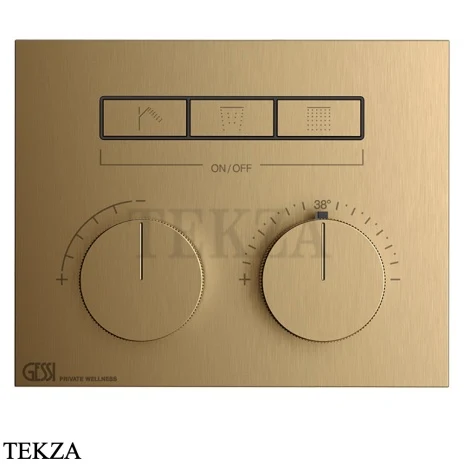 Gessi HI-FI Термостатический смеситель на 3 потока, внешняя часть 63006-791, бронза Deep