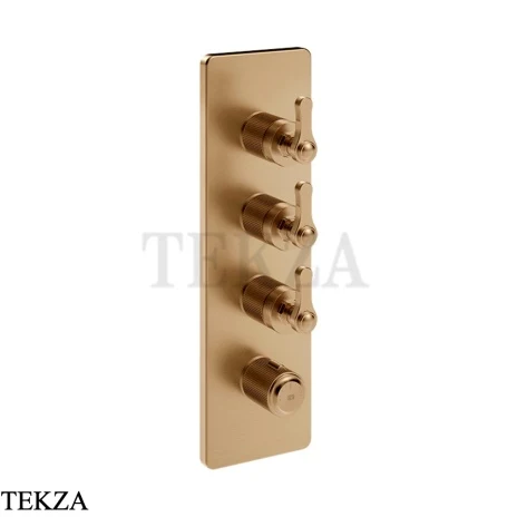 Gessi VENTI20 Термостат для душа, 3 потока, внешняя часть 65204-726, Warm Steel Br. PVD