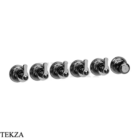 Gessi VENTI20 Термостат для душа, 5 потоков, внешняя часть 65340-706, Black Metal PVD