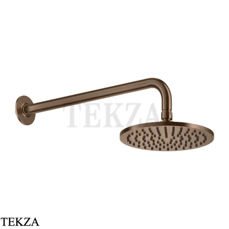 Gessi INCISO SHOWER Верхняя душевая лейка 20 с кронштейном 58148-708, Copper Brushed PVD