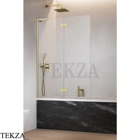 Radaway Essenza 8 SL PND II Шторка на ванну распашная с неподвижным сегментом 130 см, открывание налево, 10500130-99-01L, брашированное золото