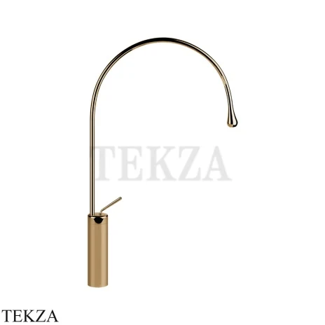 Gessi Goccia Смеситель для раковины высокий, без сливного гарнитура 33610-735, Warm Bronze PVD