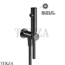 Gessi Total look Гигиенический душ с выводом воды и держателем 45123-706, Black Metal PVD