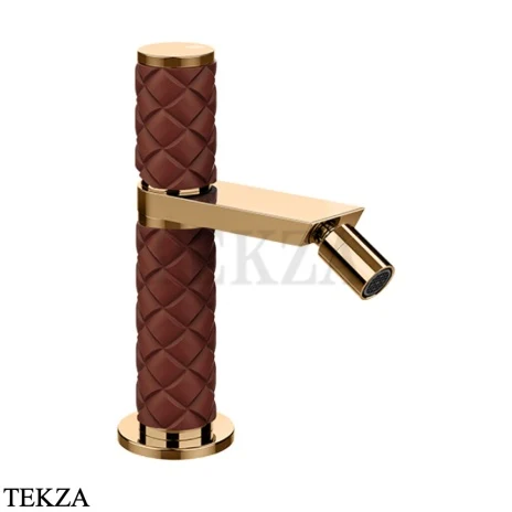Gessi Pelle Tresse Смеситель для биде, с донным клапаном Stop&Go, 78267-430, Red Cherry/ Warm Bronze PVD