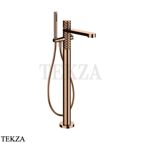 Gessi Pelle Tresse Смеситель для ванны напольный, с гарнитуром, 78028-030, Copper PVD