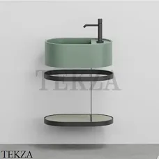 Cielo Les Petites Ovale Консоль с раковиной LPLAO46, керамическая полка, Agave Cielo Les Petites Ovale Консоль с раковиной LPLAO46, керамическая полка, Agave