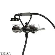 Gessi VENTI20 Смеситель ванна-душ с гарнитуром 65113-707, Black Metal Brushed