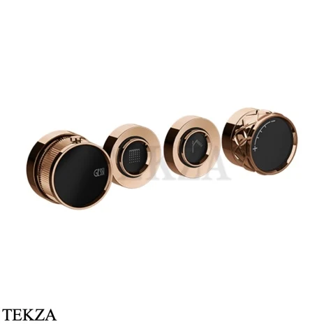 Gessi Pelle Tresse Термостат для душа на 2 потока, внешняя часть, 78134-030, Copper PVD