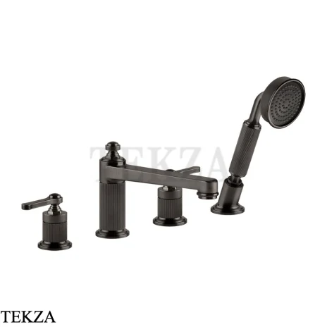 Gessi VENTI20 Смеситель на борт ванны, с гарнитуром 65045-707, Black Metal Brushed PVD