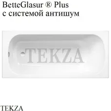 BETTE BETTEFORM Встраиваемая прямоугольная ванна 2947-000 PLUS AD, сталь, антишум, BetteGlasur ® Plus, белый глянец