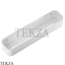 Decor Walther Stone White DCT45 Настенная душевая полочка-контейнер 0973955, белый матовый-stainless steel