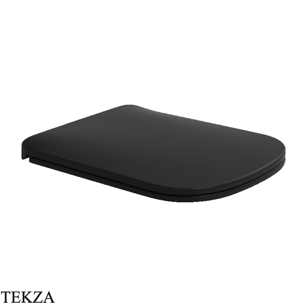 Flaminia Play сиденье с крышкой Slim с микролифтом 36×44,5×4,2 см, чёрный Carbone матовый