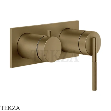 Gessi INGRANAGGIO Смеситель для душа на планке, 2 потока, внешняя часть 63579-791, Deep Bronze Br. PVD