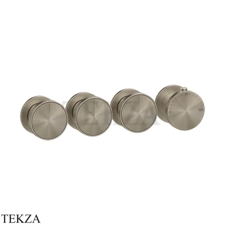 Gessi Origini NEUTRAL Термостат для душа 3 потока, внешняя часть 66336-149, Finox Brushed Nickel
