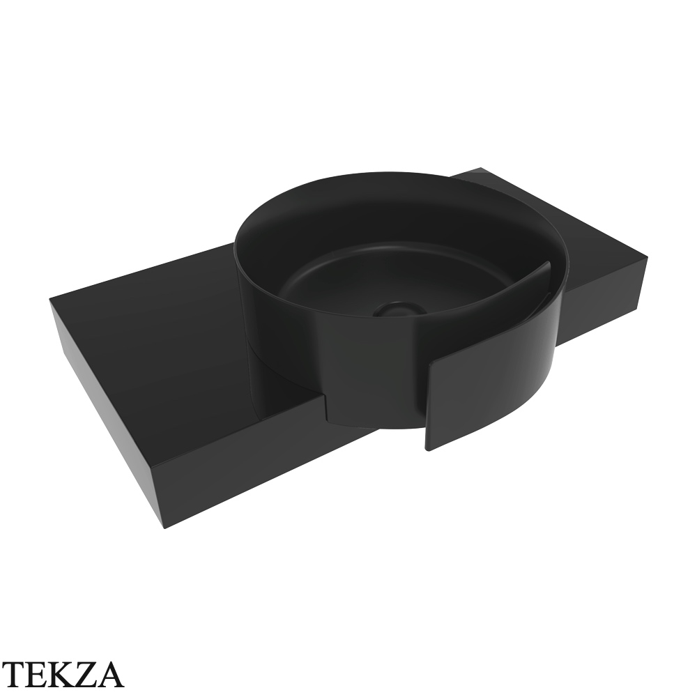 Flaminia Roll раковина полувстраиваемая 44×44×17 см, чёрный Carbone матовый