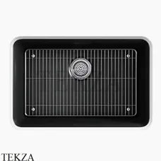 Kohler Cairn Мойка для кухни встраиваемая снизу с одной чашей, без отверстий, K-28000-CM1, черный матовый