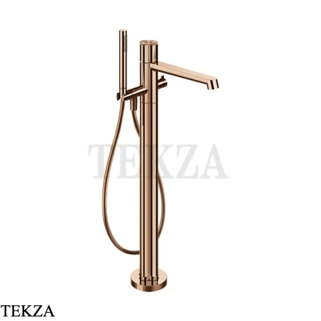 Gessi Ludovica Смеситель для ванны напольный crystals, с гарнитуром 76328-030, медь глянец