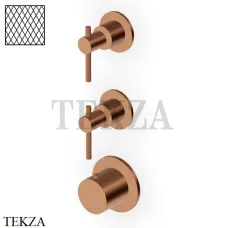Zucchetti Helm Diagonal Термостат для душа на 2 потока, внешняя часть ZHL802.XP91G3, brushed copper PVD