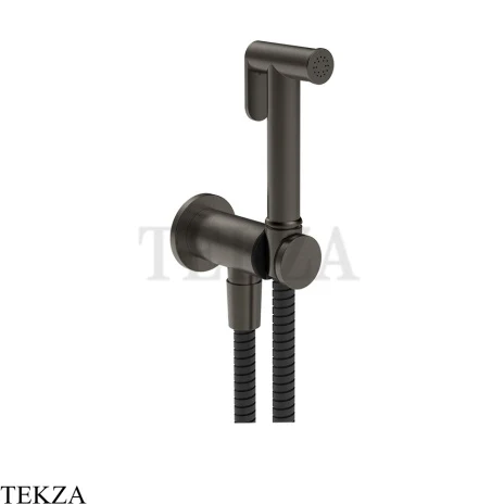 Gessi Гигиенический душ с выводом воды и держателем 14331-707, black хром Brush
