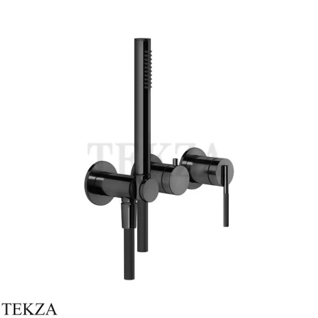 Gessi INGRANAGGIO Смеситель для душа на 2 потока, с гарнитуром, внешняя часть 63545-706, Black Metal PVD