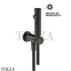 Gessi Total look Гигиенический душ с выводом воды и держателем 45123-707, Black Metal Brushed