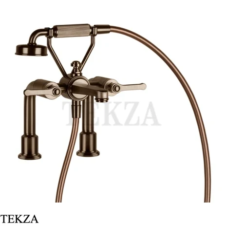 Gessi VENTI20 Смеситель для ванны на борт с гарнитуром 65115-761, Coffee Bronze Br. PVD