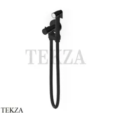 Zucchetti Гигиенический душ + гидроерш с запорным вентилем Z93994.P81, brushed total black PVD