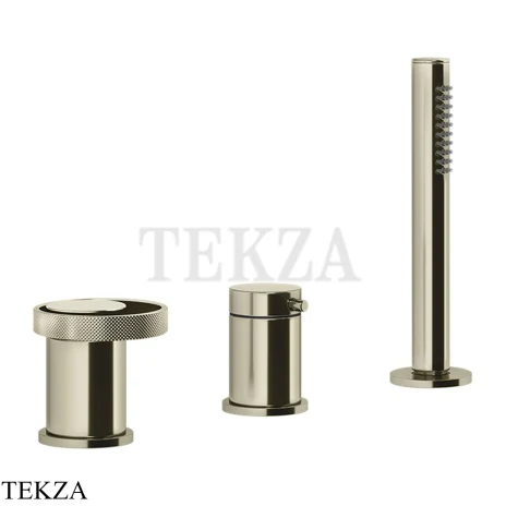Gessi ANELLO Смеситель на борт ванны без излива, с гарнитуром 63347-720, Nickel PVD