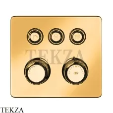 Gessi VENTI20 Термостатический смеситель на 3 потока, внешняя часть 65234-246, Gold PVD